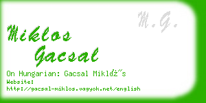 miklos gacsal business card